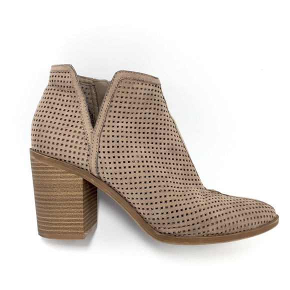 Dolce Vita Shoes - Dolce Vita Taupe Laser Cut Ankle Booties 10M